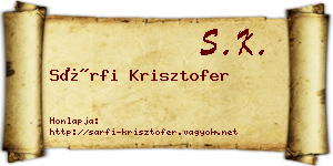 Sárfi Krisztofer névjegykártya