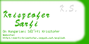 krisztofer sarfi business card